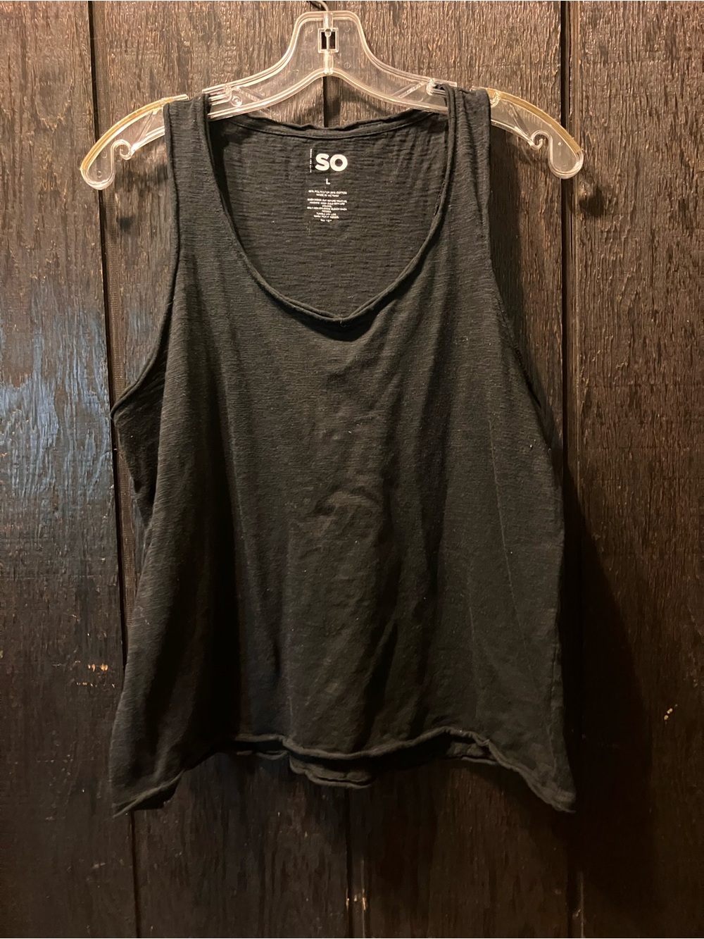 SO Black Scoop Neck Sheer Tank Top for Women